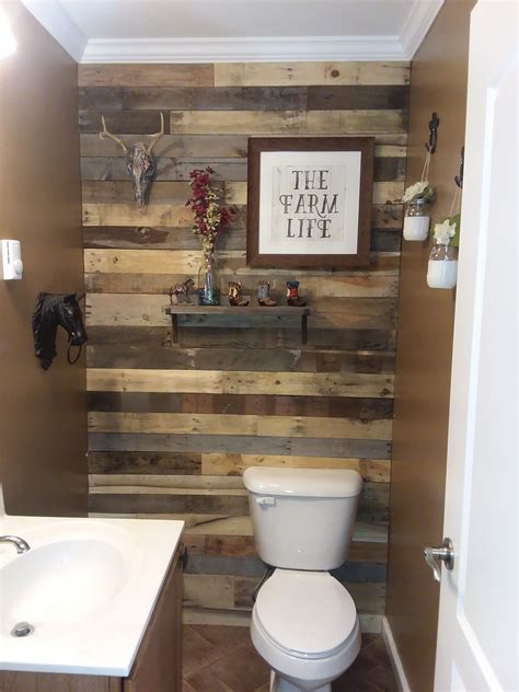 Pallet Board Wall Bathroom Decor Wood Wall Bathroom Pallet Walls