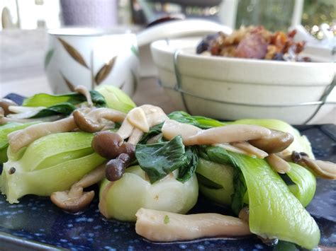 Stir Fried Greens With Beech Mushrooms Recipes We Cherish Stuffed