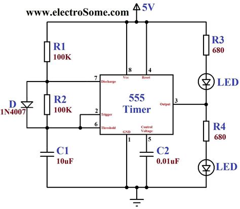 Circuit Diagram Of 555 Timer Ic