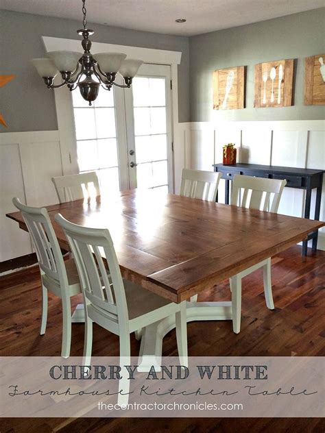 The ornate designs supporting and decorating each accent table will surely update any living space. Cherry and White Farmhouse Table Revamp | White farmhouse ...