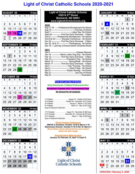 Printable liturgical calendars church from printable catholic calendar , source:www.pinterest.com articles. 2020-2021 School Calendar - St. Mary's Central High School - Bismarck, ND