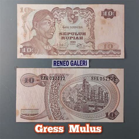 Jual Gress Mulus Asli 10 Rupiah Seri Sudirman Tahun 1968 Jendral