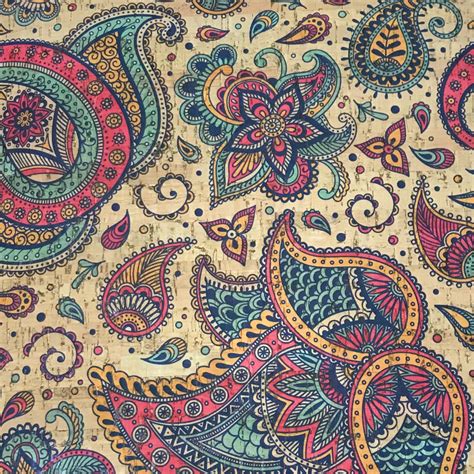 Indian Paisley Cork Fabric