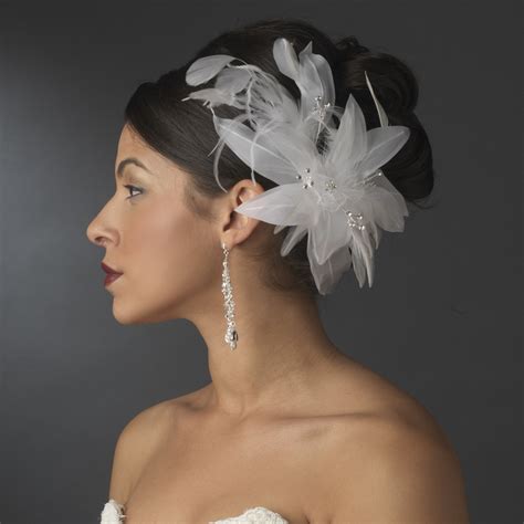 lovely bridal floral feather headpiece elegant bridal hair accessories