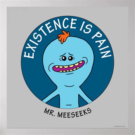 Rick And Morty Existence Is Pain Poster Zazzle