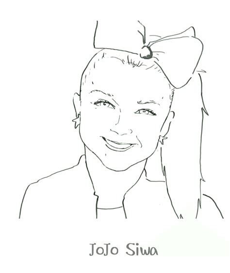 Happy Jojo Siwa wears bow tie on her hair Coloring Pages - Jojo Siwa
