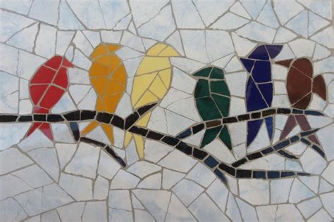 6 Rainbowed Birds Mosaic Mosaic Art Projects Mosaic Patterns