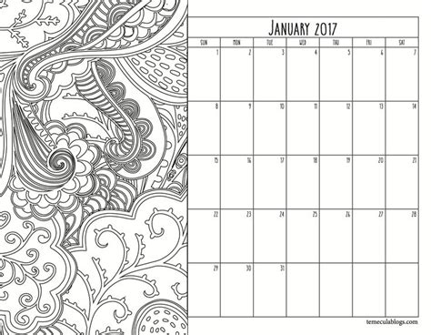Free Printable Monthly Calendar With A Coloring Section On The Side So