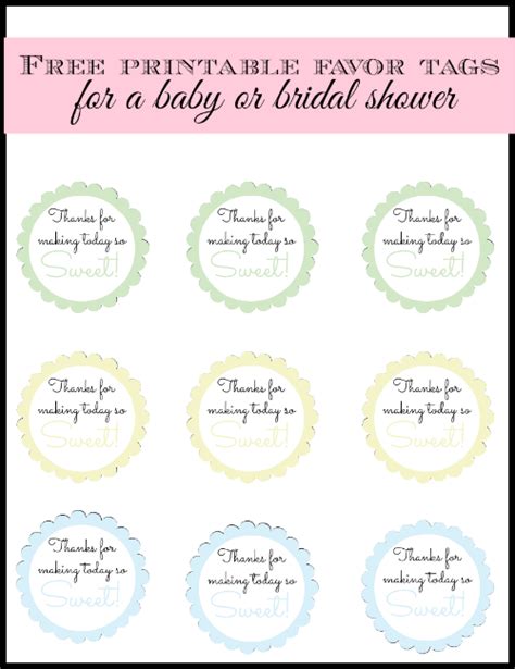 These free baby shower printables will help you create a wonderful looking baby shower for less. 4 Best Images of Free Printable Baby Shower Favor Tags Thanks So For Today Sweet Making - Free ...