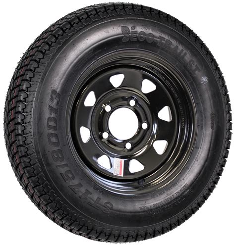 Trailer Tire And Rim Radial St17580r13 17580 R 13 Lrc 5 45 Black