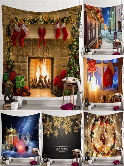 Christmas Theme Tapestry Xmas Holiday Wall Hanging Tapestry Home Room