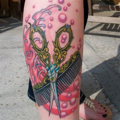 Awesome Colored Royal Comb Tattoo