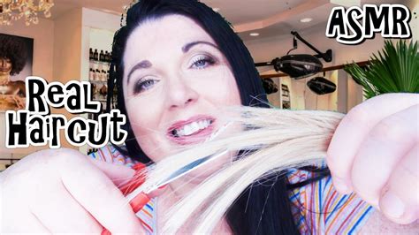Asmr Relaxing Haircut Roleplay With Real Hair Hair Brushing Scissors Spray Sounds Soft