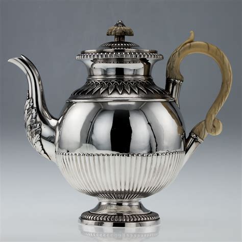 Antique 19thc Georgian Solid Silver Magnificent Teapot Philip Rundell