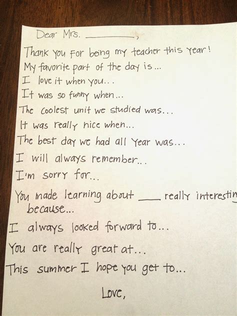 Teacher Thank You Note Prompts Brooke Romney Writes