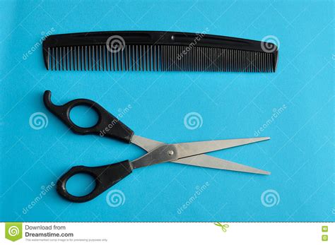Hair Cutting Scissors And A Comb Stock Image Image Of Hairbrush