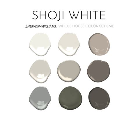 Shoji White Sherwin Williams Paint Palette Color Of The Year Etsy