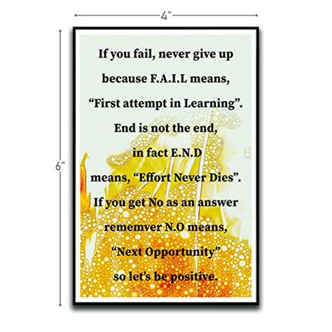 Buy If You Fail Never Give Up Motivational Inspirational Funny Magnet