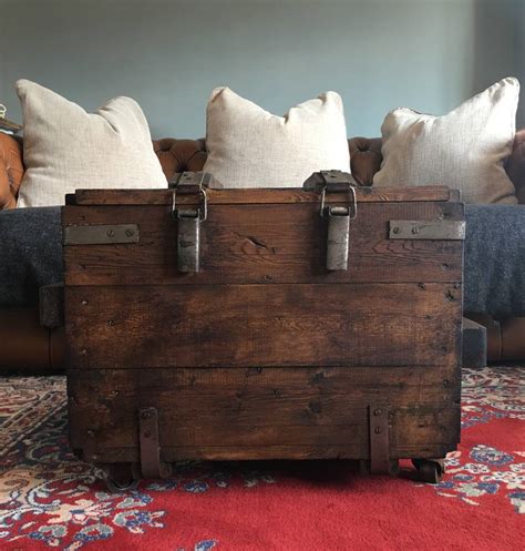 Upcycled Vintage Trunk Coffee Table On Wheels By The Rustic Warehouse