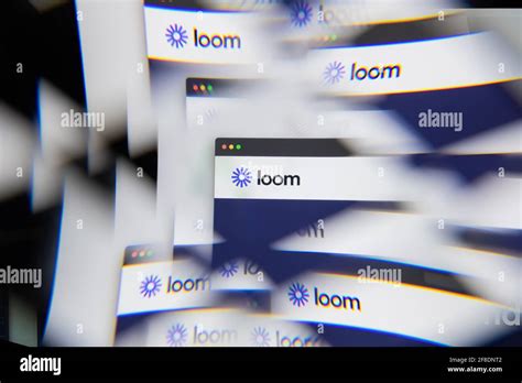 Milan Italy APRIL Loom Logo On Laptop Screen Seen Through An Optical Prism