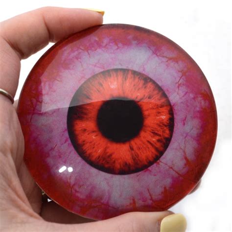 Giant 78mm Bloody Red Zombie Glass Eyes Handmade Glass Eyes