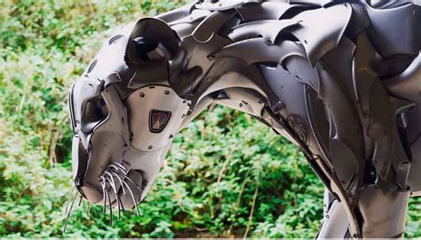 Ptolemy Elrington Recycles Old Hubcaps Into Amazing Animal Sculptures