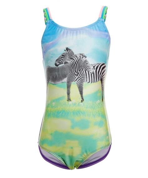 Zebra Printed Cute One Piece Swimsuit For Girls Zebra C218duml4im