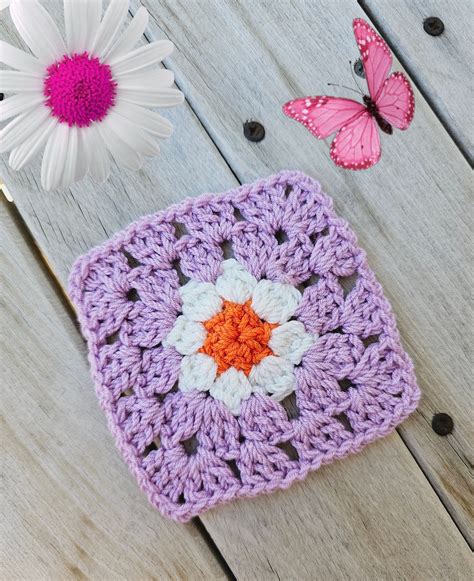 Daisy Crochet Granny Square Blanket Pattern Beginner Crochet Granny