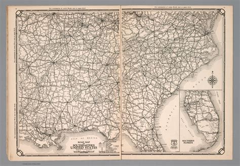 Road Map Of Southeastern United States David Rumsey Historical Map