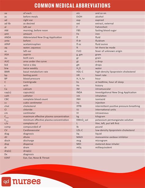 Common Medical Abbreviations Artofit