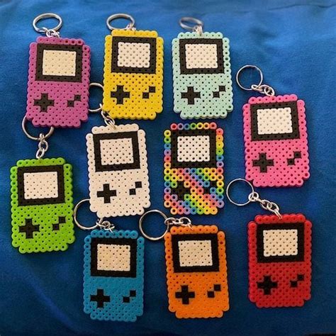 Gameboy Color Inspired Keychain Etsy Easy Perler Bead Patterns Diy
