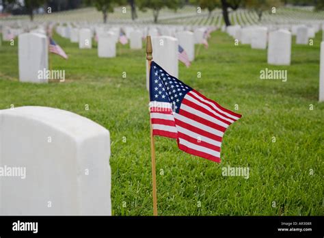 The Veterans Cemetery Displaying The American Flags Stock Photo Alamy