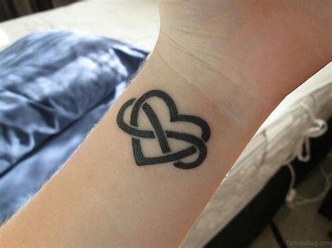 Heart And Celtic Knot Tattoo On Wrist