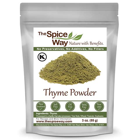 The Spice Way Thyme Seasoning Ground 3 Oz Made From Premium Fresh