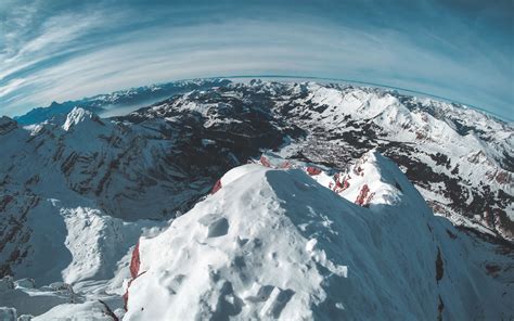 Download Wallpaper 3840x2400 Mountains Snow Winter Top 4k Ultra Hd