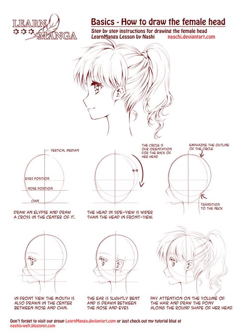Learn Manga How To Draw The Female Head Side By Naschi On