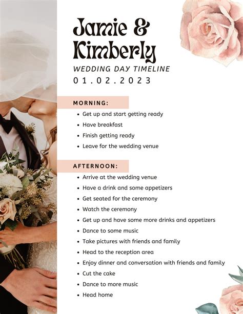 Free Bridal Shower Itinerary Template Plan Your Perfect Shower With Ease