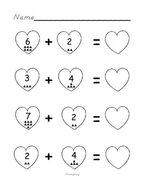 Valentine Addition Worksheet For 1st Grade Lesson Planet