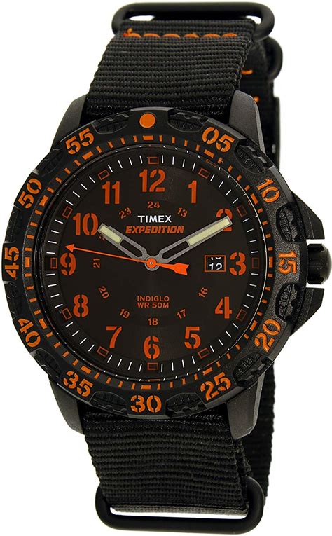 Timex Mens Tw4b05200 Blackneo Orange Cloth Quartz Sport Watch