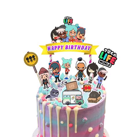 Custom Name Happy Birthday Cake Topper Toca Life World Toca Boca The Best Porn Website