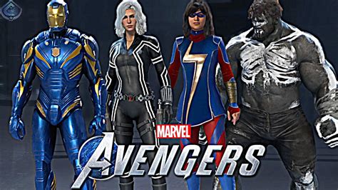 Marvels Avengers Game All Alternate Suits In The Beta Youtube