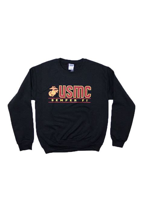 Us Marines Usmc Semper Fi Crewneck Sweatshirt Black Military