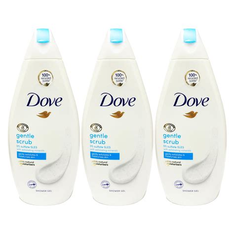 Dove Body Wash Gentle Scrub 0 Sulfate Free 500 Ml 3 Pack Rafaelos