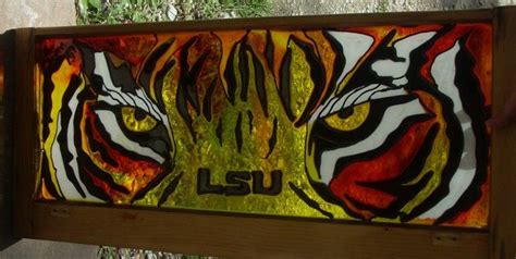 Lsu Tiger Done By Bayou Art Using Jurgen Glass Paints Jurgenindustries