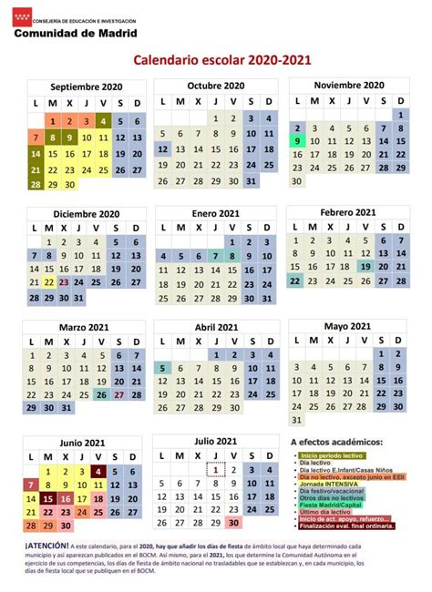 10 días para semana santa, que. Calendario Escolar Curso 2021 12 Madrid | calendario jan 2021