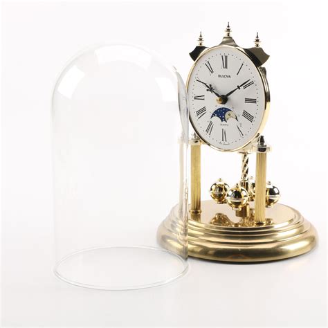 Bulova Quartz Anniversary Clock With Moon Phase Dial Ebth