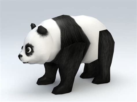 Low Poly Panda Free 3d Model Fbx Open3dmodel