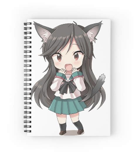 Anime Cat Girl Chibi Spiral Notebooks By Xithyll Redbubble