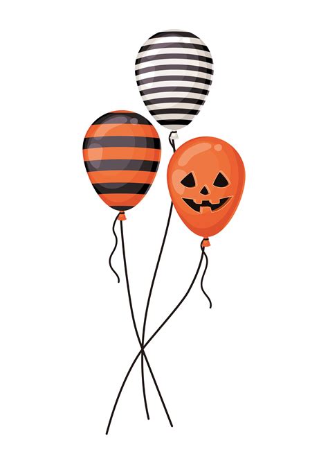 Halloween Pumpkin And Striped Balloons Design 1760582 Vector Art At
