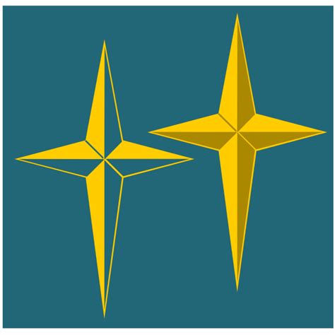 Vector Drawing Of 4 Point Beveled Star Free Svg